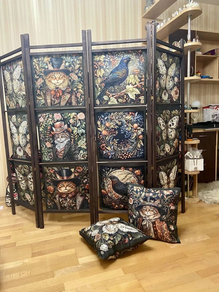 Handmade подушка из ткани с принтом Морриса для пэчворка, квилтинга и декора интерьера своими руками